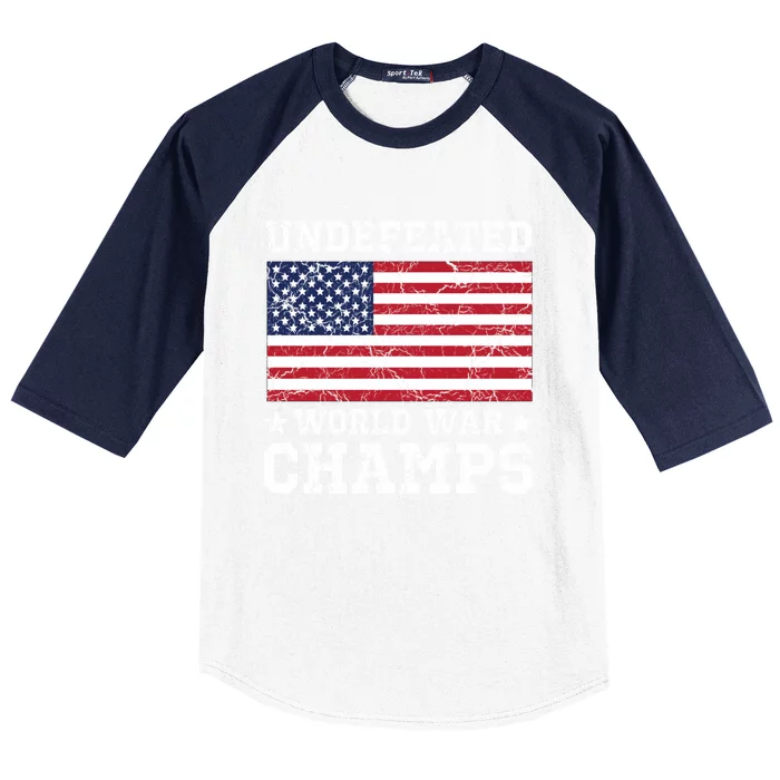 Undefeated World War Champions Gift Baseball Sleeve Shirt