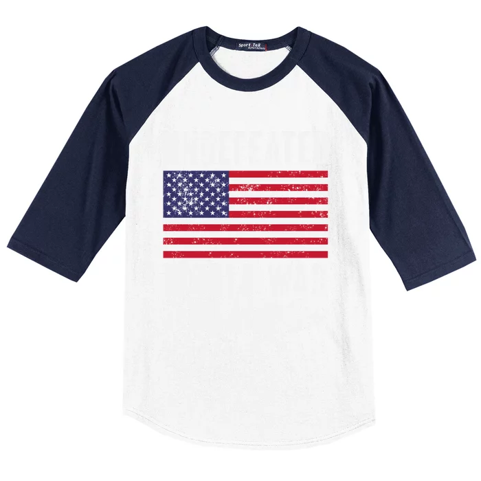 Undefeated World War Champs: American Flag Merica Meaningful Gift Baseball Sleeve Shirt