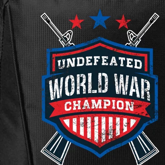 Undefeated World War Champion Veteran Champs Retired Soldier Gift City Backpack