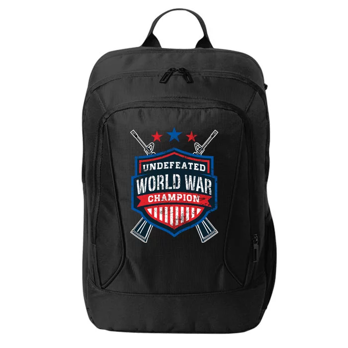 Undefeated World War Champion Veteran Champs Retired Soldier Gift City Backpack