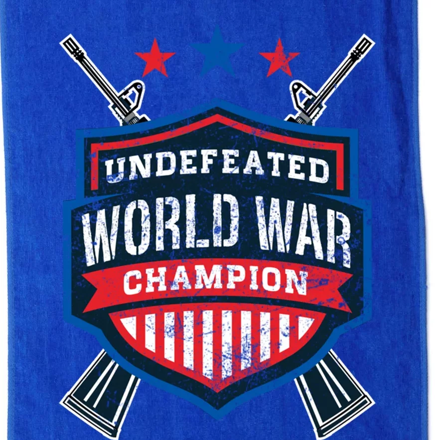 Undefeated World War Champion Veteran Champs Retired Soldier Gift Platinum Collection Golf Towel