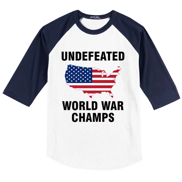 Undefeated World War Champs Gift Baseball Sleeve Shirt