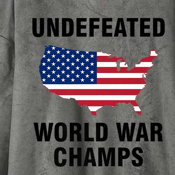 Undefeated World War Champs Gift Hooded Wearable Blanket