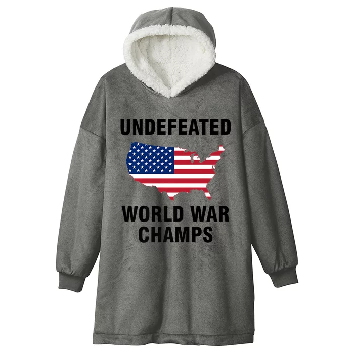 Undefeated World War Champs Gift Hooded Wearable Blanket