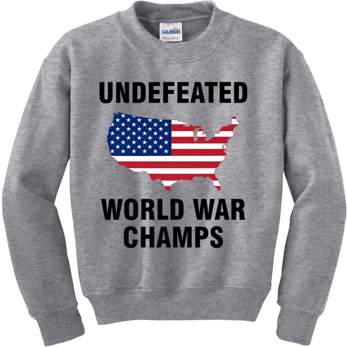 Undefeated World War Champs Gift Kids Sweatshirt