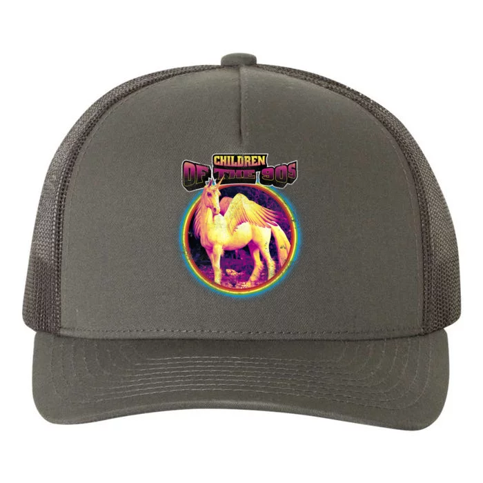 Unicorn With Wings Retro Children Of The 90's Yupoong Adult 5-Panel Trucker Hat