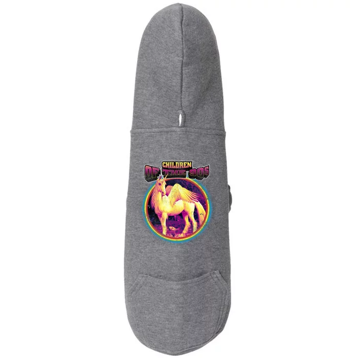 Unicorn With Wings Retro Children Of The 90's Doggie 3-End Fleece Hoodie