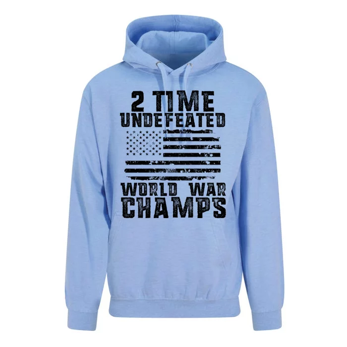 Undefeated World War Champs Patriotic 4th Of July American Unisex Surf Hoodie