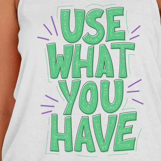 Use What You Have Earth Day Women's Knotted Racerback Tank