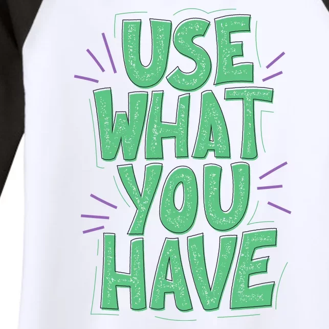 Use What You Have Earth Day Women's Tri-Blend 3/4-Sleeve Raglan Shirt