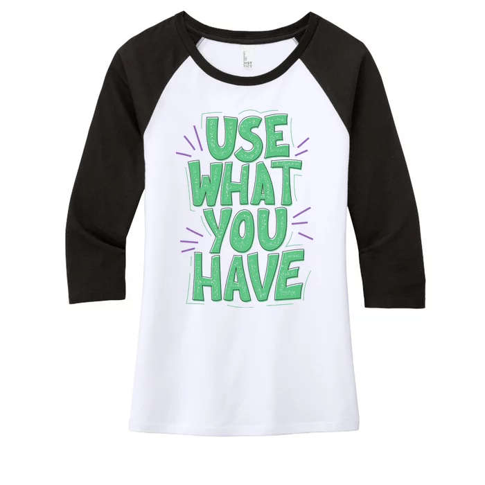 Use What You Have Earth Day Women's Tri-Blend 3/4-Sleeve Raglan Shirt