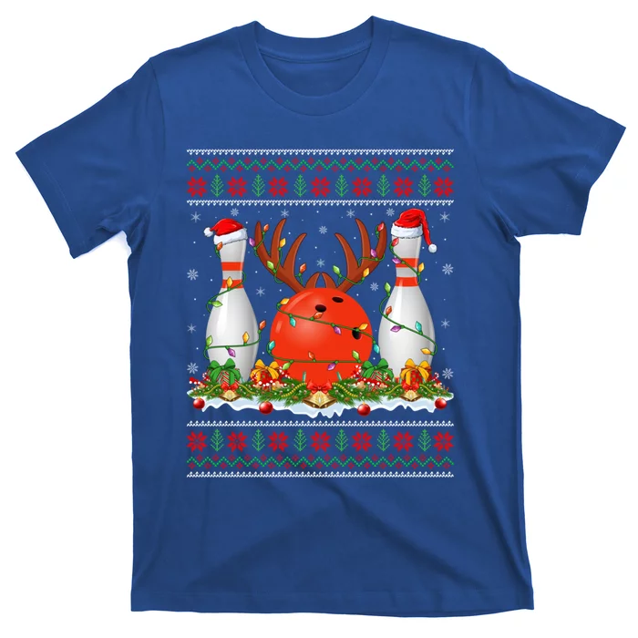 Ugly Xmas Bowling Sport Sweater Santa Bowling Christmas Meaningful Gift T-Shirt