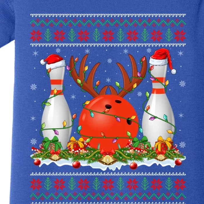 Ugly Xmas Bowling Sport Sweater Santa Bowling Christmas Meaningful Gift Baby Bodysuit