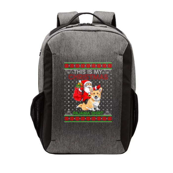 Ugly Xmas Dog Sweater Santa Riding Welsh Corgi Dog Christmas Gift Vector Backpack