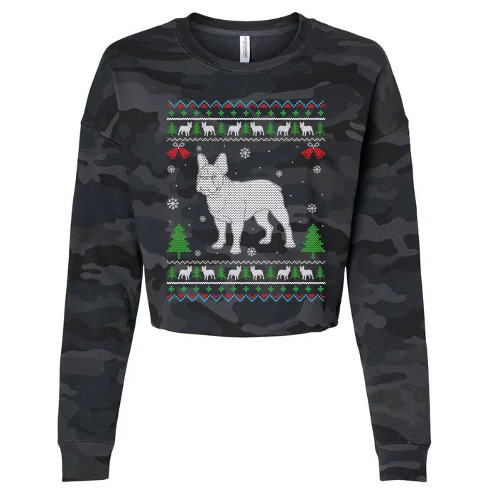 Ugly Xmas Design French Bulldog Ugly Christmas Sweater Funny Gift Cropped Pullover Crew