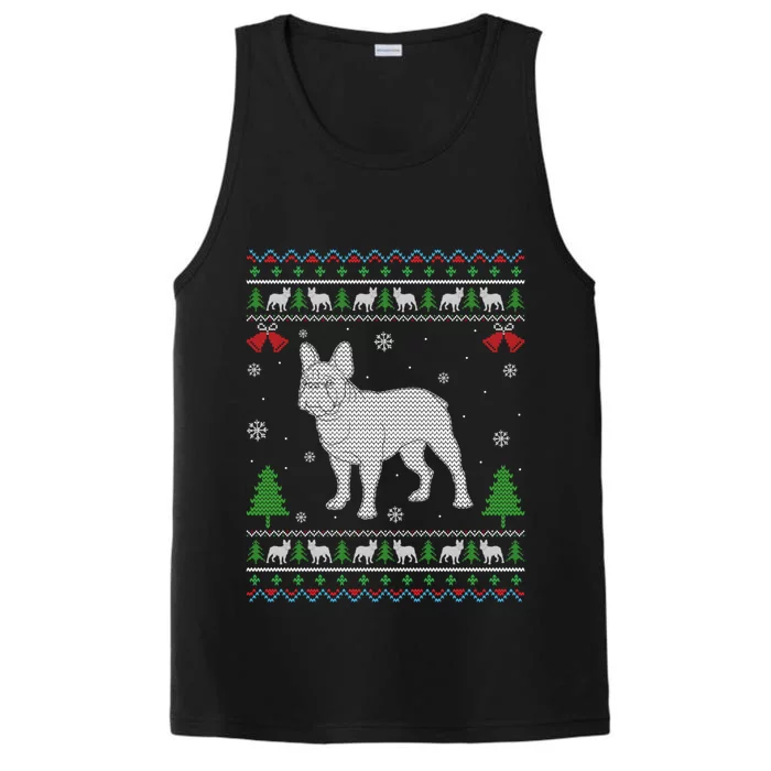 Ugly Xmas Design French Bulldog Ugly Christmas Sweater Funny Gift Performance Tank