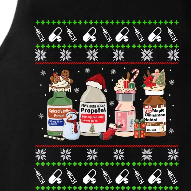 Ugly Xmas Funny Propofol Christmas Nurse Crna Pacu Er Ed Icu Gift Ladies Tri-Blend Wicking Tank