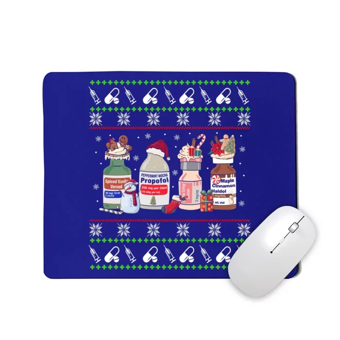 Ugly Xmas Funny Propofol Christmas Nurse Crna Pacu Er Ed Icu Gift Mousepad