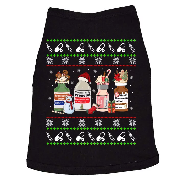 Ugly Xmas Funny Propofol Christmas Nurse Crna Pacu Er Ed Icu Doggie Tank