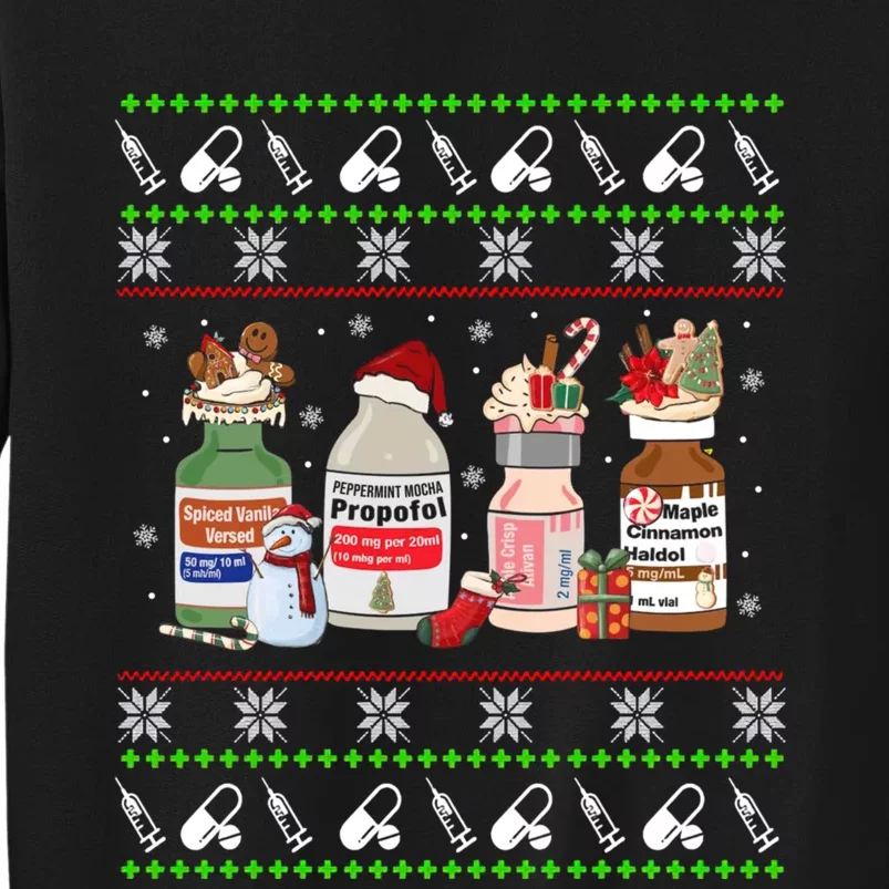 Ugly Xmas Funny Propofol Christmas Nurse Crna Pacu Er Ed Icu Sweatshirt