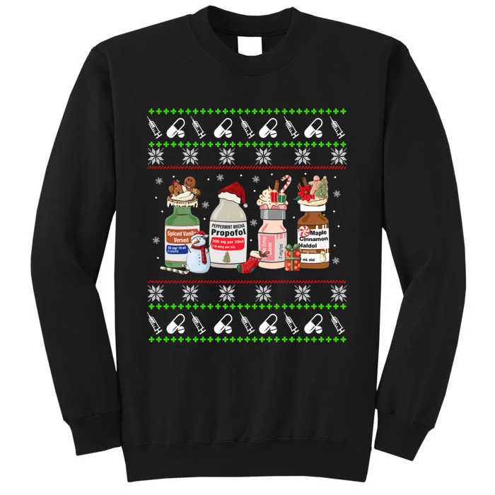 Ugly Xmas Funny Propofol Christmas Nurse Crna Pacu Er Ed Icu Sweatshirt