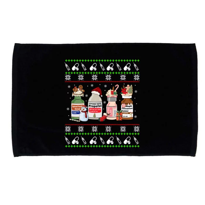 Ugly Xmas Funny Propofol Christmas Nurse Crna Pacu Er Ed Icu Microfiber Hand Towel