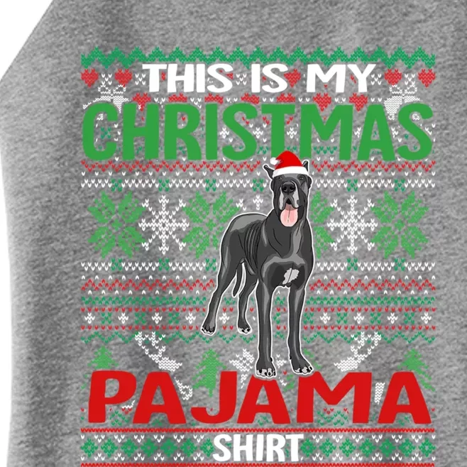 Ugly Xmas Holiday This Is My Great Dane Dog Christmas Pajama Cool Gift Women’s Perfect Tri Rocker Tank