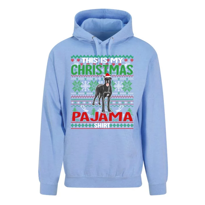 Ugly Xmas Holiday This Is My Great Dane Dog Christmas Pajama Cool Gift Unisex Surf Hoodie