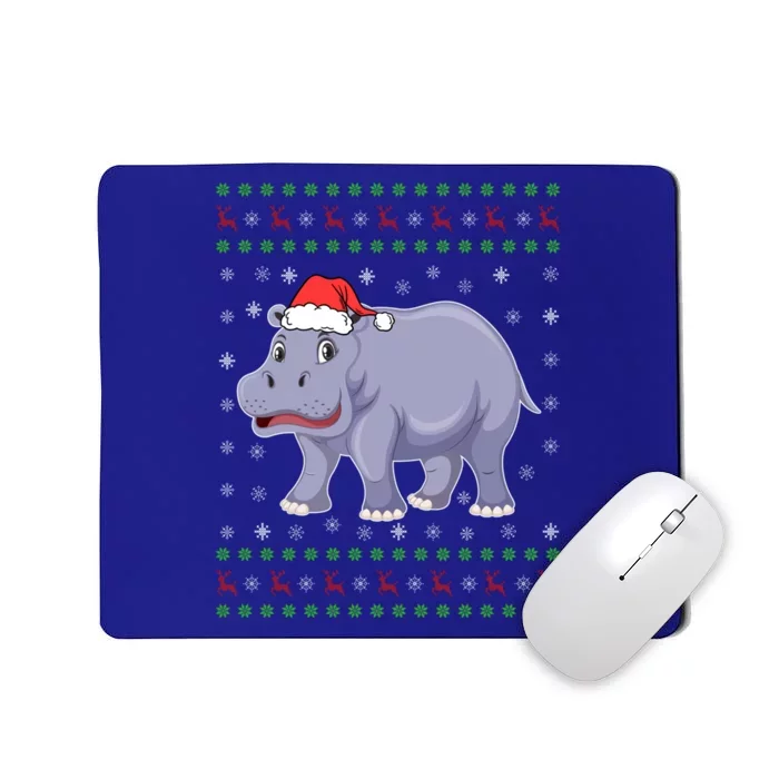 Ugly Xmas Hippo Graphic Funny Ugly Sweater Christmas Cute Gift Mousepad