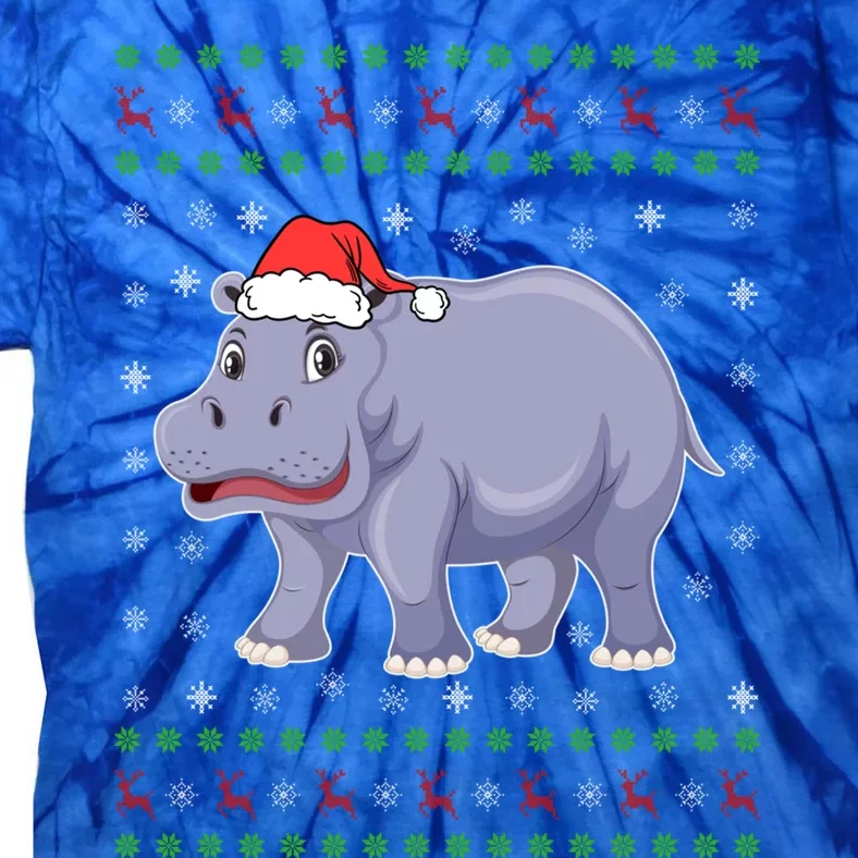 Ugly Xmas Hippo Graphic Funny Ugly Sweater Christmas Cute Gift Tie-Dye T-Shirt