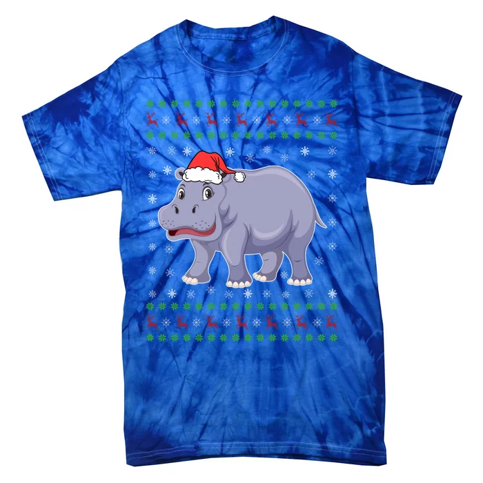 Ugly Xmas Hippo Graphic Funny Ugly Sweater Christmas Cute Gift Tie-Dye T-Shirt