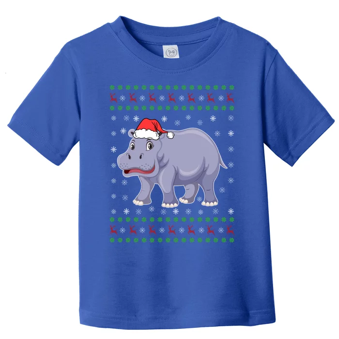 Ugly Xmas Hippo Graphic Funny Ugly Sweater Christmas Cute Gift Toddler T-Shirt