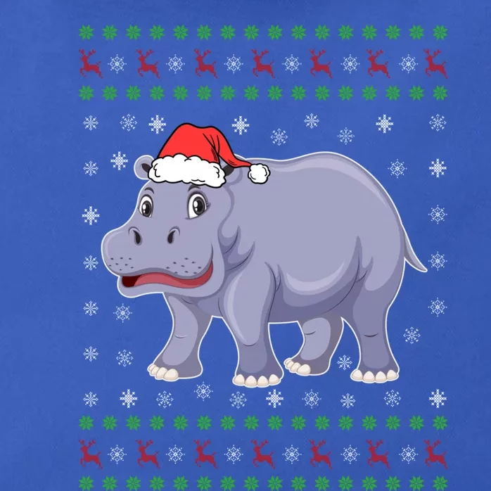 Ugly Xmas Hippo Graphic Funny Ugly Sweater Christmas Cute Gift Zip Tote Bag