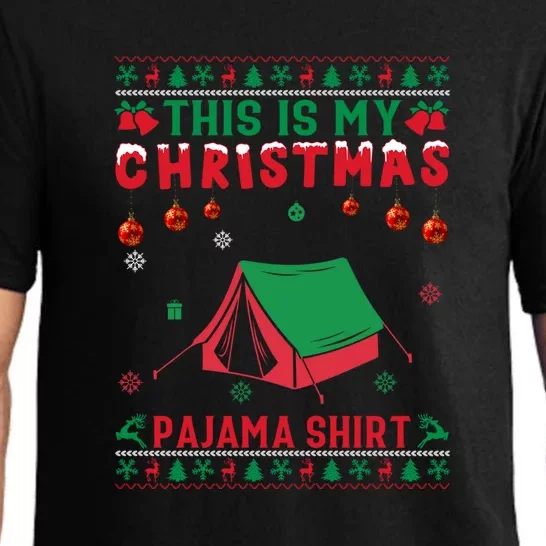 Ugly Xmas Holiday This Is My Camping Christmas Pajama Gift Pajama Set