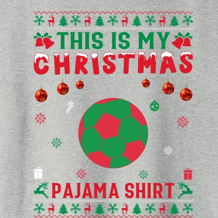 Ugly Xmas Holiday This Is My Soccer Christmas Pajama Gift Women's Crop Top Tee