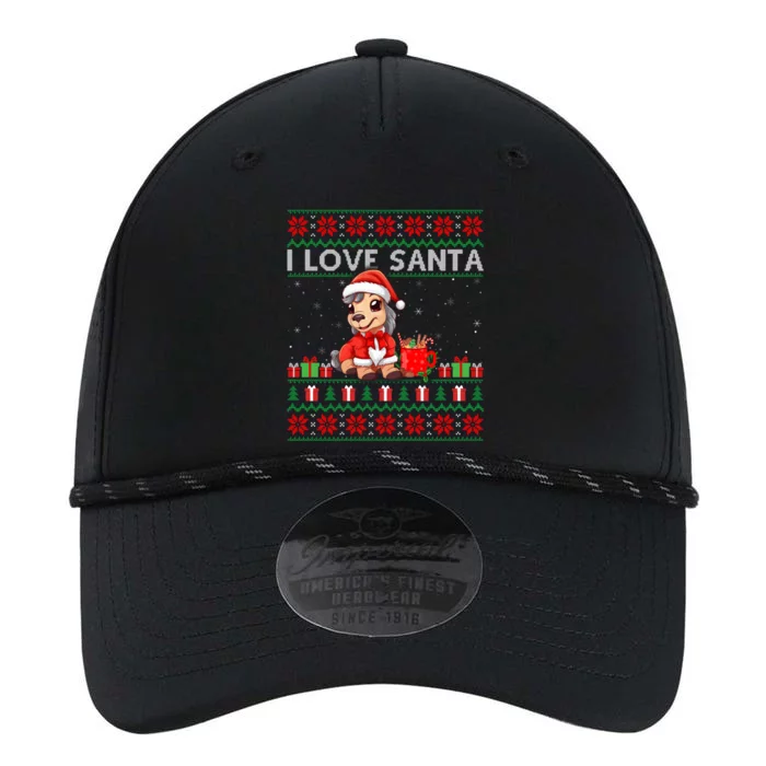 Ugly Xmas Holiday Horse I Love Santa Horse Christmas Gift Performance The Dyno Cap