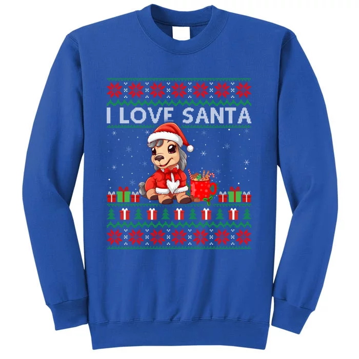 Ugly Xmas Holiday Horse I Love Santa Horse Christmas Gift Sweatshirt