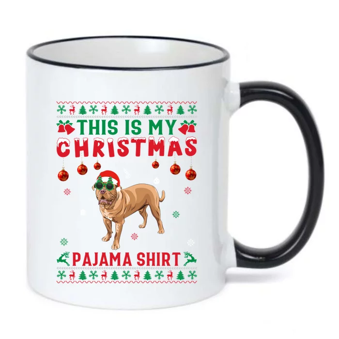 Ugly Xmas Holiday This Is My Mastiff Dog Christmas Pajama Gift Black Color Changing Mug