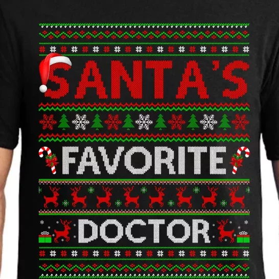 Ugly Xmas Lighting SantaS Favorite Doctor Christmas Great Gift Pajama Set