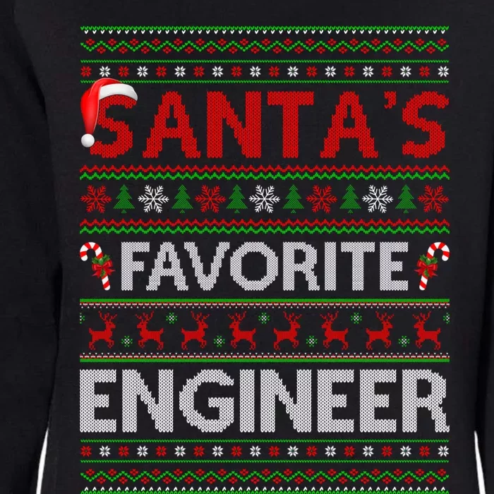 Ugly Xmas Lighting Santa's Favorite Engineer Christmas Gift Womens California Wash Sweatshirt