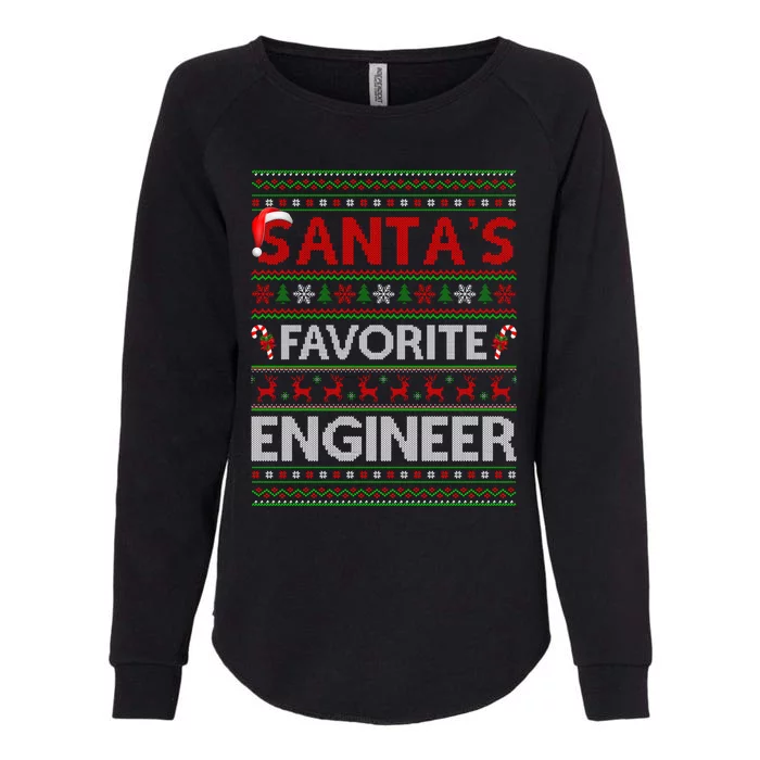 Ugly Xmas Lighting Santa's Favorite Engineer Christmas Gift Womens California Wash Sweatshirt