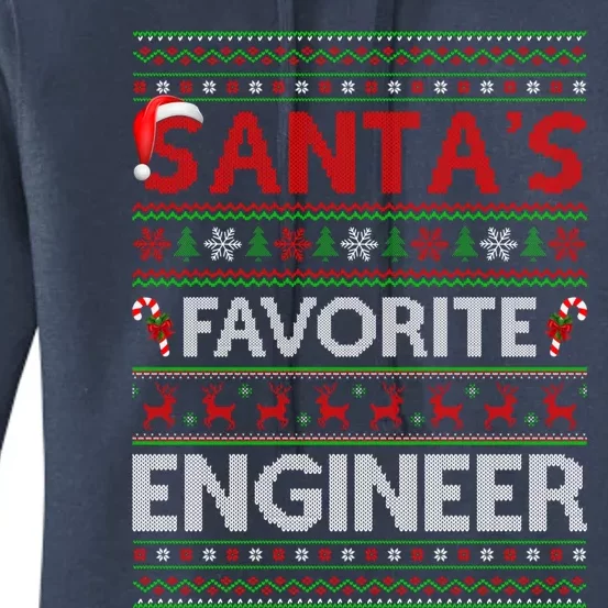 Ugly Xmas Lighting Santa's Favorite Engineer Christmas Gift Women's Pullover Hoodie