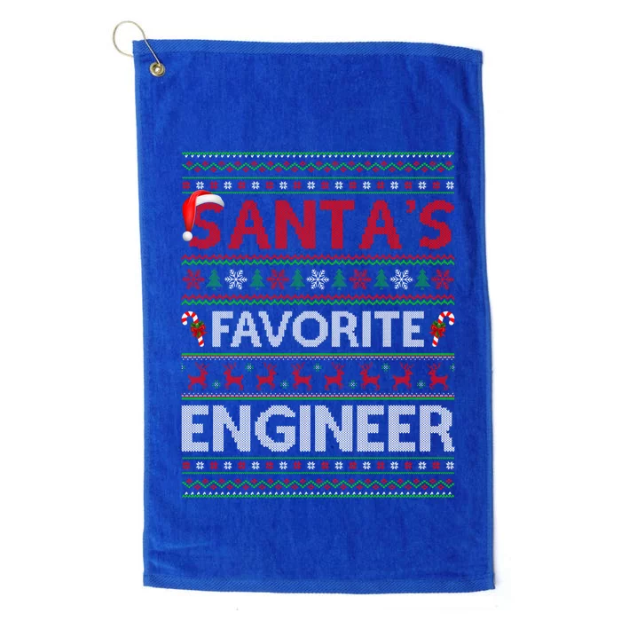 Ugly Xmas Lighting Santa's Favorite Engineer Christmas Gift Platinum Collection Golf Towel