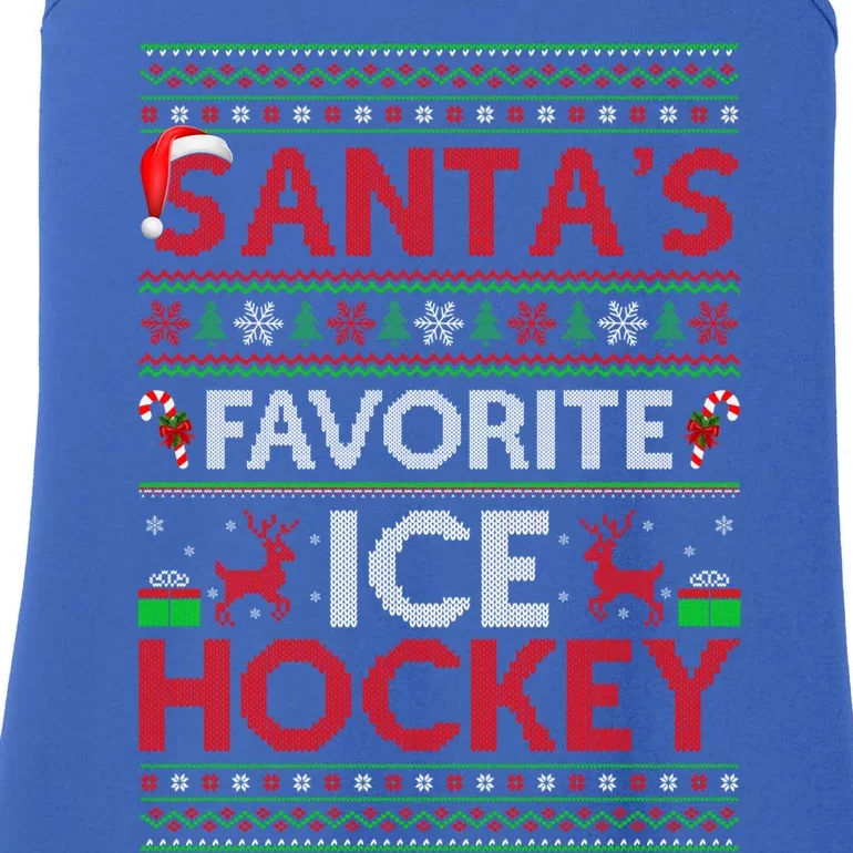 Ugly Xmas Lighting Santas Favorite Ice Hockey Christmas Funny Gift Ladies Essential Tank