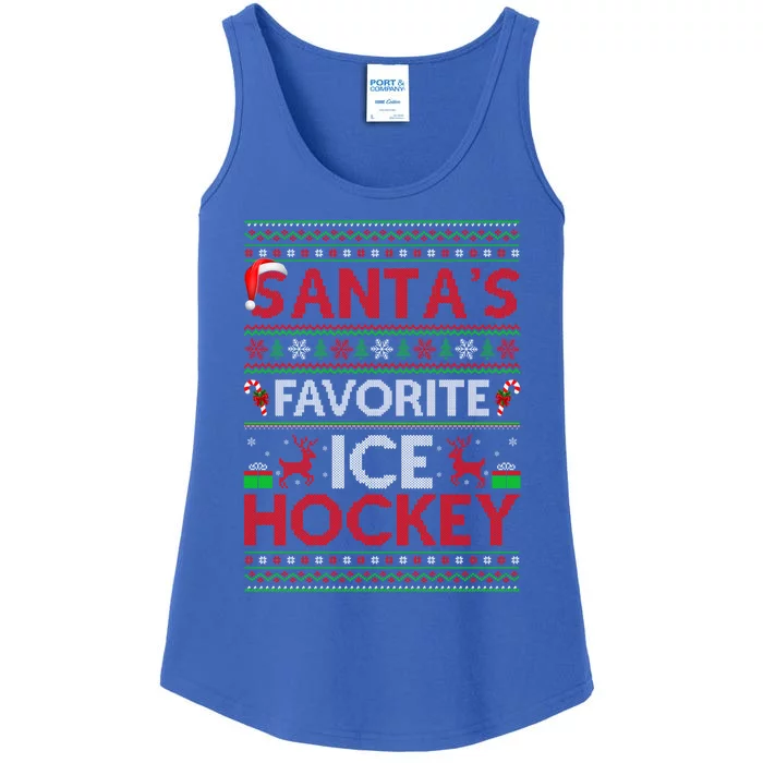 Ugly Xmas Lighting Santas Favorite Ice Hockey Christmas Funny Gift Ladies Essential Tank