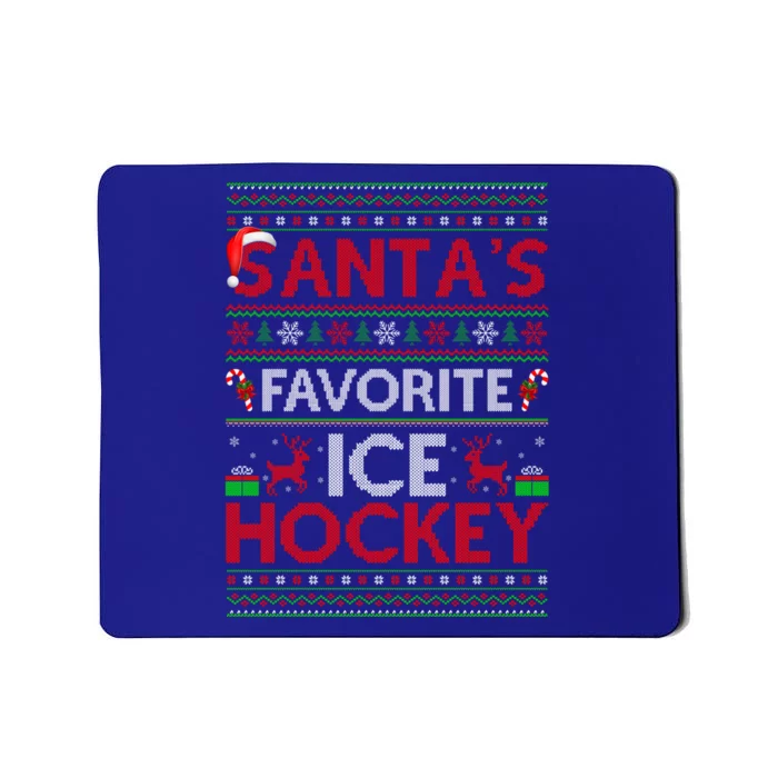 Ugly Xmas Lighting Santas Favorite Ice Hockey Christmas Funny Gift Mousepad