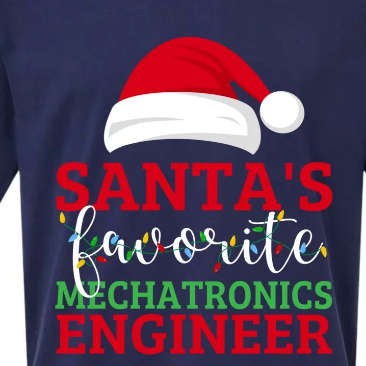 Ugly Xmas Matching SantaS Favorite Mechatronics Engineer Gift Sueded Cloud Jersey T-Shirt