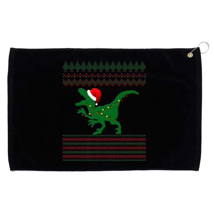 Ugly Xmas Party Dino Grommeted Golf Towel