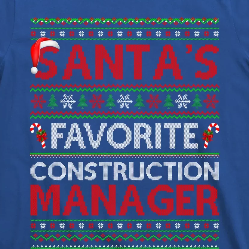 Ugly Xmas SantaS Favorite Construction Ager Christmas Meaningful Gift T-Shirt