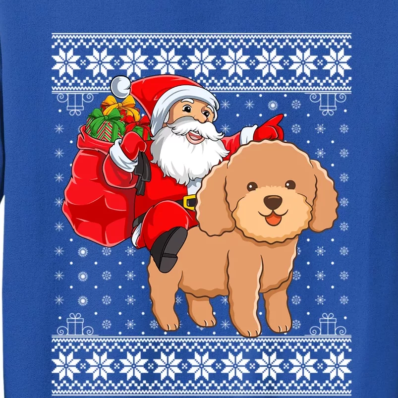 Ugly Xmas Sweater Santa Riding Toy Poodle Dog Christmas Cute Gift Sweatshirt